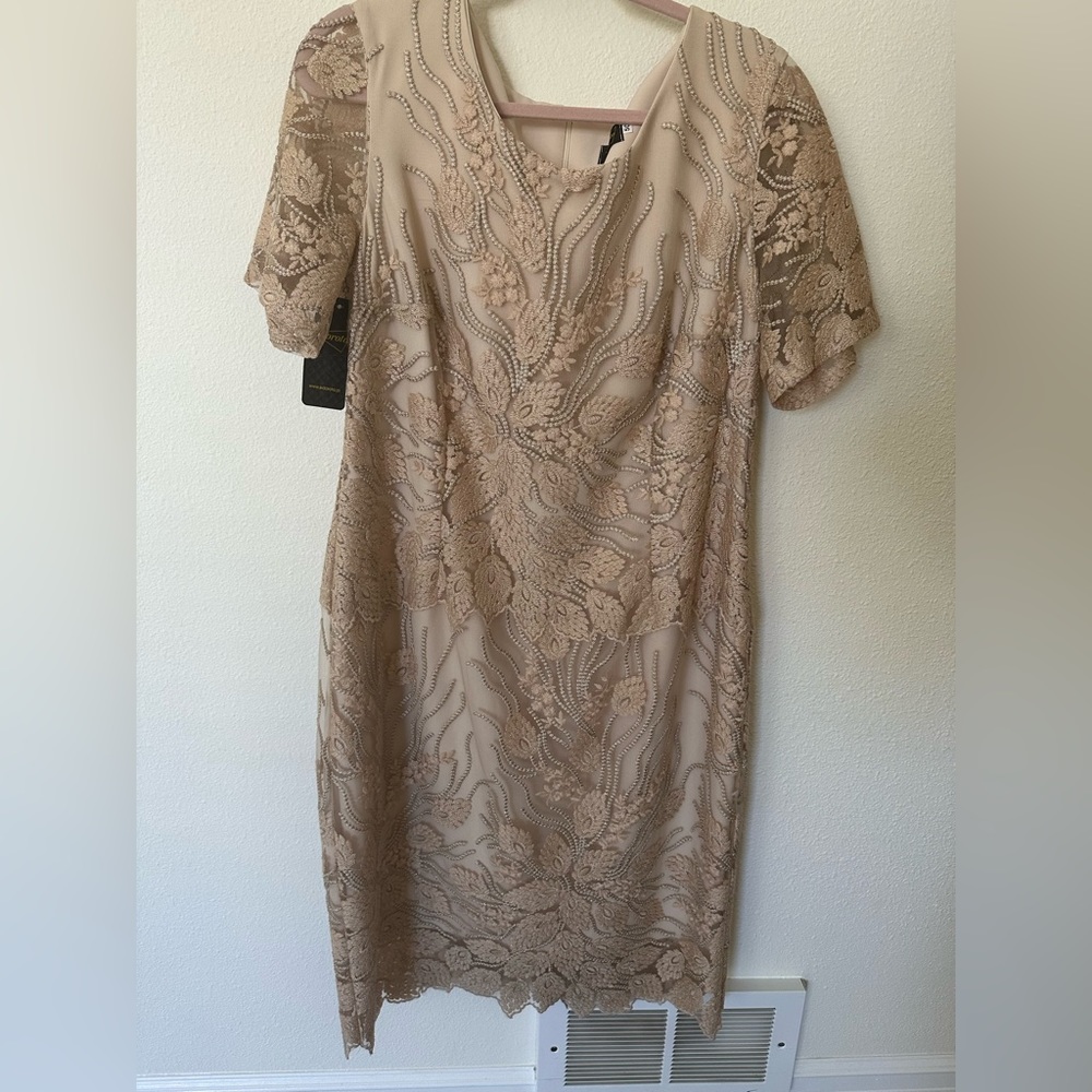 Tan color lace dress